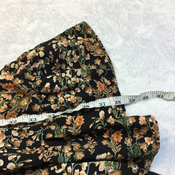 Solitaire Dress Size L Womans Black Floral Balloon Sleeve Embroidered Flowy Boho - Picture 15 of 15
